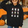 Ghosts Wearing Santa Hats Reading Books Christmas Book Lover Graphic Youth Hoodie