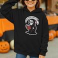 Grim Reaper Bookworm Cute Book Reading Halloween Graphic Youth Hoodie Grim Reaper Bookworm Cute Book Reading Halloween Graphic Youth Hoodie