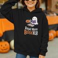 Halloween Teacher Women Cute Reading Ghost Read More Books Graphic Youth Hoodie Halloween Teacher Women Cute Reading Ghost Read More Books Graphic Youth Hoodie