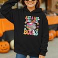 Just A Girl Who Loves Books Reading Cute Bookworm Girls Kids Graphic Youth Hoodie