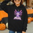 Kawaii Axolotl Cute Axolotls Reading Book Graphic Youth Hoodie