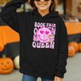 Library Book Fair Queen Vibe Groovy Tie Dye School Reading Graphic Youth Hoodie