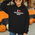 I Love Heart Fictional Men Simple Cute Books Reading Graphic Youth Hoodie