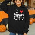 I Love Nerds I Heart Nerds For Science Book Knowledge Geeks Graphic Youth Hoodie