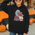 Manatee Reading Books Matching Bookworm Readers Librarian Graphic Youth Hoodie