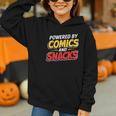 Powered By Comics And Snacks Comic Book Lover Graphic Youth Hoodie Powered By Comics And Snacks Comic Book Lover Graphic Youth Hoodie