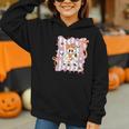 Preppy Coquette Bow Ghost Reading Books Halloween Book Graphic Youth Hoodie Preppy Coquette Bow Ghost Reading Books Halloween Book Graphic Youth Hoodie