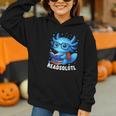 Readsolotl Blue Kawaii Axolotl Book Lover Reading Graphic Youth Hoodie