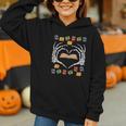 Skeleton Heart Read Reading Book Librarian Halloween Women Graphic Youth Hoodie