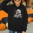 Skull Books Flowers Goth Reader Grunge Dark Alt Aesthetic Graphic Youth Hoodie
