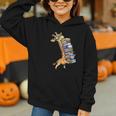 Teacher Shirt Giraffe Holding Books Bookworm Librarian Graphic Youth Hoodie