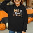 Wild About Reading Animal Bookworm Library Book Lover Reader Graphic Youth Hoodie