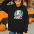 Women's Readsolotl Kawaii Axolotl Reading Book Lover Graphic Youth Hoodie Women's Readsolotl Kawaii Axolotl Reading Book Lover Graphic Youth Hoodie
