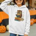 Book Lover Owl Reading Bookish Library Read Books Be Kind Graphic Youth Hoodie