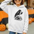 Book Raven Vintage Dark Academia Literature Reading Graphic Youth Hoodie Book Raven Vintage Dark Academia Literature Reading Graphic Youth Hoodie