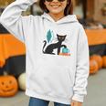 Cat Midcentury With Book And Coffee Atomic Age Mid Century Graphic Youth Hoodie Cat Midcentury With Book And Coffee Atomic Age Mid Century Graphic Youth Hoodie