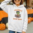 Cute Halloween Teacher Librarian Frankenstein Reading Books Graphic Youth Hoodie