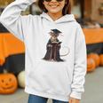 Cute Mouse Reading Book Graduation Graphic Youth Hoodie