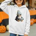Cute Penguin Reading Book Faux-Crochet Print Graphic Youth Hoodie Cute Penguin Reading Book Faux-Crochet Print Graphic Youth Hoodie