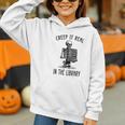 Halloween Skeleton Pun Book Lover Library Joke Graphic Youth Hoodie