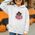 Just A Girl Who Loves Books Cute African American Afro Graphic Youth Hoodie