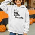 Real Men Marry Librarians – Book Lover Husband Graphic Youth Hoodie