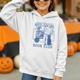 Sarcastic Anti Social Book Club Cat Skull Book Lover Graphic Youth Hoodie Sarcastic Anti Social Book Club Cat Skull Book Lover Graphic Youth Hoodie
