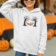 Skeleton Reading Book In Hammock Halloween Reader Graphic Youth Hoodie