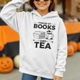 Women's Fueled By Books And Tea Book Lover Bookworm Reading Books Graphic Youth Hoodie