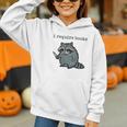 Women's i Require Books Raccoon Graphic Youth Hoodie