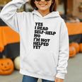 Yes I Read Self-Help No I’m Not Helped Yet Book Lover Graphic Youth Hoodie