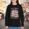 100 Days In The Books Cute Book 100 Days Of School Teachers Youth Long Sleeve Tee
