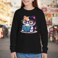Adorable Book Lover Calico Cat With Reading Glasses Cute For Men Women Kids Youth Long Sleeve Tee Adorable Book Lover Calico Cat With Reading Glasses Cute For Men Women Kids Youth Long Sleeve Tee