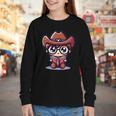 Adorable Book Lover Cowboy With Reading Glasses Cute Youth Long Sleeve Tee