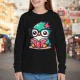 Adorable Book Lover Humming Bird With Reading Glasses Cute Youth Long Sleeve Tee