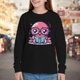 Adorable Book Lover Octopus With Reading Glasses Cute Youth Long Sleeve Tee Adorable Book Lover Octopus With Reading Glasses Cute Youth Long Sleeve Tee