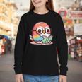 Adorable Book Lover Parrot With Reading Glasses Cute Youth Long Sleeve Tee