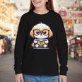 Adorable Book Lover Shih Tzu With Reading Glasses Cute Youth Long Sleeve Tee Adorable Book Lover Shih Tzu With Reading Glasses Cute Youth Long Sleeve Tee