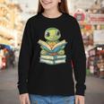 Adorable Turtle Reading Books Youth Long Sleeve Tee