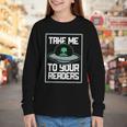 Alien Quote Take Me To Your Readers Sci-Fi Ufo Book Lover Youth Long Sleeve Tee