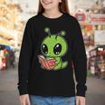 Alien Reading Book Believe In Yourself Kids Women Men Youth Long Sleeve Tee