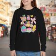 Apple Disco Pencil Books Bow Teacher Student Back To School Youth Long Sleeve Tee