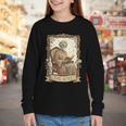 The Aunt Tarot Card Women Skeleton Aunty Book Lover Youth Long Sleeve Tee