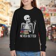 Never Better Skeleton Read Reading Book Librarian Men Women Youth Long Sleeve Tee Never Better Skeleton Read Reading Book Librarian Men Women Youth Long Sleeve Tee