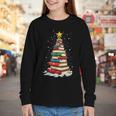 Book Christmas Tree Book Lover Teacher Librarian Youth Long Sleeve Tee