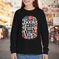 Book Fair Vibes Groovy 70s Retro School Librarian Youth Long Sleeve Tee