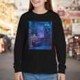 Book Library Bookshelf Armchair Window Pattern Print Youth Long Sleeve Tee