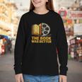 Book Love Scene The Book Was Better Bookworm Vibes Youth Long Sleeve Tee Book Love Scene The Book Was Better Bookworm Vibes Youth Long Sleeve Tee