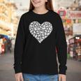 Book Lover Heart Shape Reading Librarian Library Teacher Youth Long Sleeve Tee