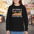 Book Lover Humor What Happens At Book Club Stays Youth Long Sleeve Tee